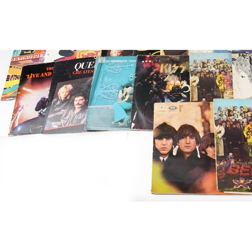 1235 - Vinyl LP records including The Beatles White Album, The Rolling Stones, Budgie, Black Sabbath, The G... 