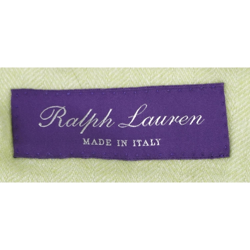 1276 - Ralph Lauren 100% green cashmere herringbone dinner jacket with silk lining, size 46R