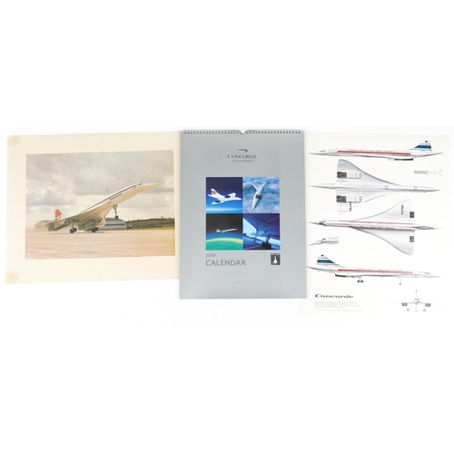 1718 - Aviation interest Concorde memorabilia including a 2004 wall calendar