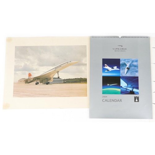 1718 - Aviation interest Concorde memorabilia including a 2004 wall calendar