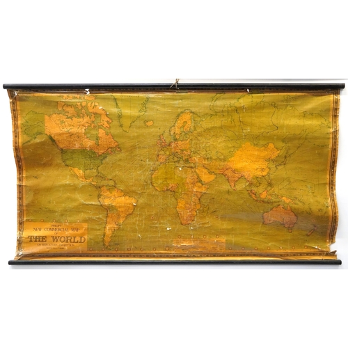 1721 - Vintage Philips wall hanging New Commercial Map of the World on Mercator's Projection, scale 1:20,00... 