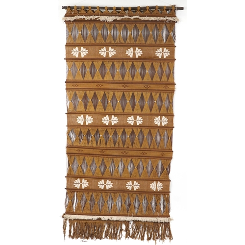 1389 - Contemporary Columbian woven textile wall hanging, 158cm x 93cm