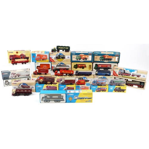 1568 - Corgi diecast model vehicles with boxes including flatbed lorries, Gulf oil tanker and Shell oil tan... 