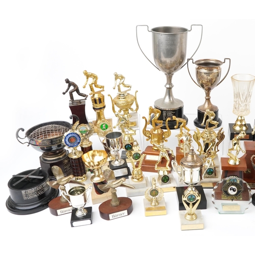 1698 - Extensive collection of various bowling trophies, shields and plaques relating to W Hulbert