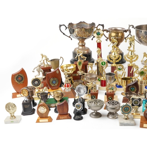 1697 - Extensive collection of various bowling trophies, shields and plaques relating to W Hulbert