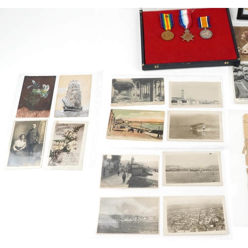 638 - British Military World War I ephemera relating to J W Cook including trio awarded to J.10135J.W.COOK... 