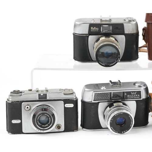 1261 - Vintage cameras including Zeiss Ikon, Halina and Ilford