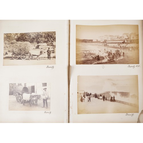 1730 - 19th century European photographs arranged in 
 an album including Salzburg, Cologne and Biarritz