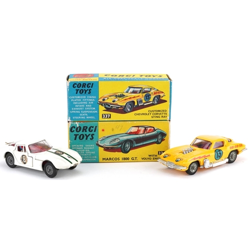 1541 - Two vintage Corgi diecast vehicles with boxes comprising Customized Chevrolet Corvette Stingray 337 ... 