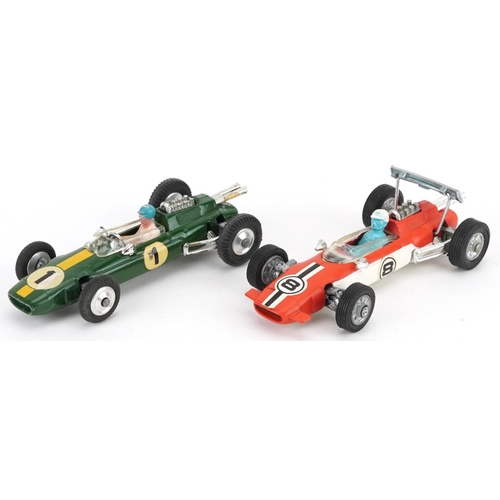 1553 - Two vintage Corgi Toys diecast Lotus Climax Formula 1 racing vehicles with boxes comprising numbers ... 