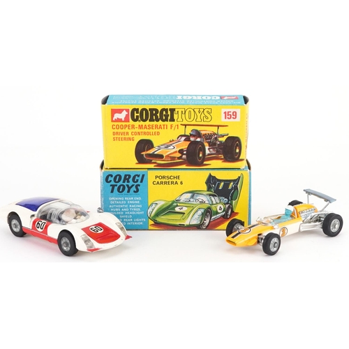 1552 - Two vintage Corgi Toys diecast racing vehicles with boxes comprising Porsche Carrera 6 330 and Coope... 