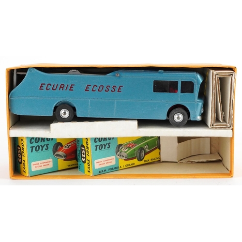 1537 - Vintage Corgi Major diecast Ecurie Ecosse racing car transporter with racing cars, gift set no 16