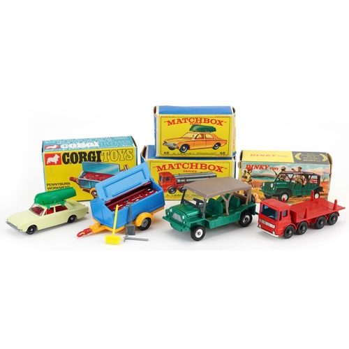 1539 - Four vintage diecast vehicles  with boxes comprising Dinky Toys Austin Mini-Moke 342, Corgi Toys Pen... 