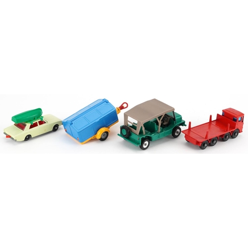 1539 - Four vintage diecast vehicles  with boxes comprising Dinky Toys Austin Mini-Moke 342, Corgi Toys Pen... 