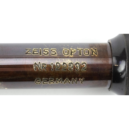 1417 - Brass three draw pocket telescope, 40cm in length extended