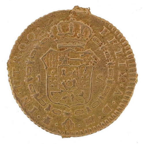 1634 - Caroline III 1787 gold Escudo, 2.1g