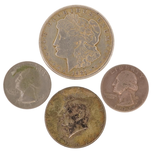 1677 - United States of America coinage including 1921 Liberty Head dollar and 1969 half dollar