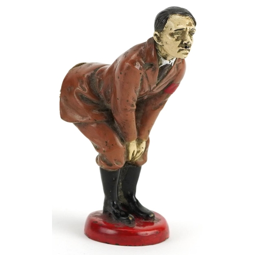 661 - German military interest cold painted pin cushion in the form of Adolf Hitler, 12cm high