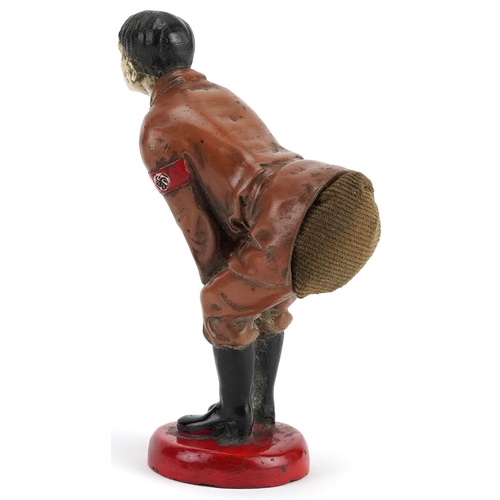 661 - German military interest cold painted pin cushion in the form of Adolf Hitler, 12cm high