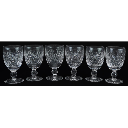 1167 - Set of six Waterford Crystal Boyne pattern glasses, each 12cm high