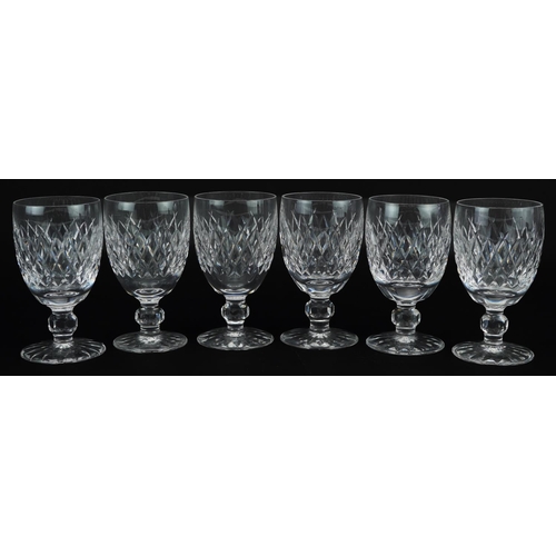 1167 - Set of six Waterford Crystal Boyne pattern glasses, each 12cm high