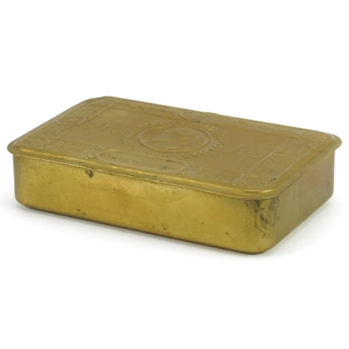 628 - British military World War I brass Mary tin