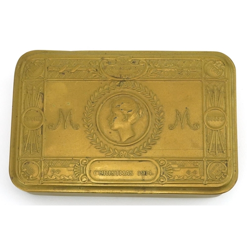 628 - British military World War I brass Mary tin