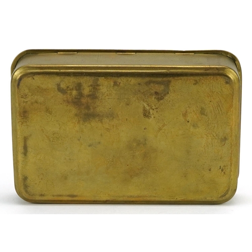 628 - British military World War I brass Mary tin