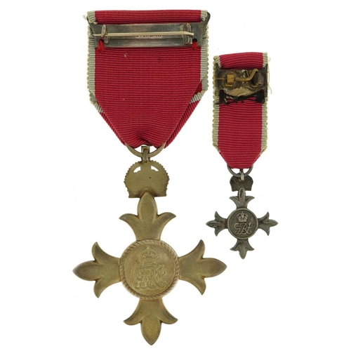 622 - Military interest George V MBE with dress medal housed in a tooled leather Royal Mint case