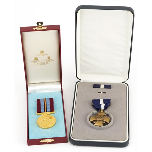 624 - Military interest Arnhem 50th Anniversary medal and United States of America Navy Cross with fitted ... 