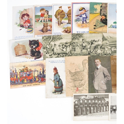 1725 - Comical and military interest postcards including Donald McGill, Royal Navy Barracks Portsmouth and ... 