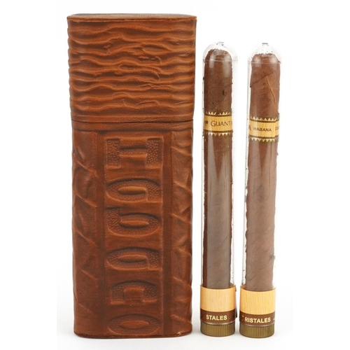 207 - Two Habana Guantanamera cigars with case, 18.5cm in length