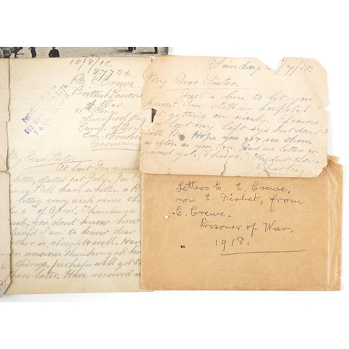 637 - British military World War I Prisoner of War letter written by Private C Crewe of The Liverpool Regi... 