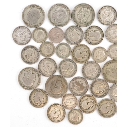 1647 - British pre decimal, pre 1947 coinage including florin and shillings, 255g