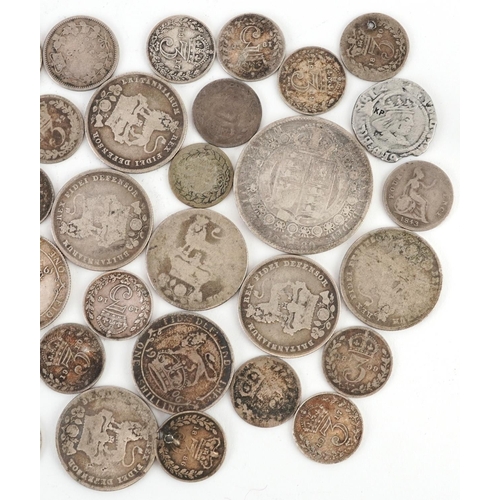 1644 - British pre decimal, pre 1947 coinage including half crown and shillings, 120g