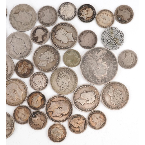 1644 - British pre decimal, pre 1947 coinage including half crown and shillings, 120g