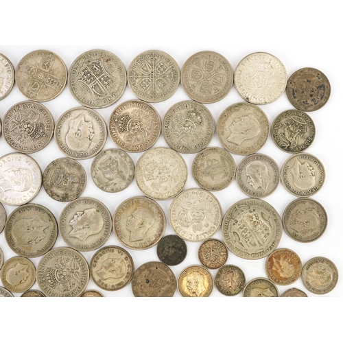 1648 - British pre decimal, pre 1947 coinage including half crowns and two shillings, 400g