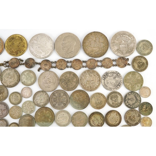 1651 - Collection of antique and later British and world coinage including pre 1947 examples, 440g