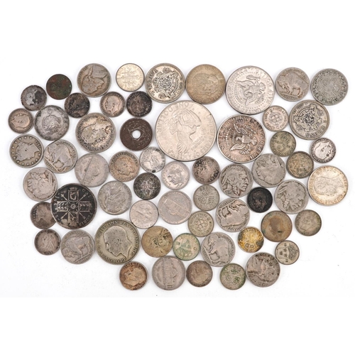 1649 - Collection of American, British and world coinage including half dollars, 240g