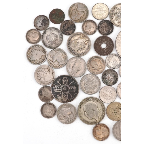 1649 - Collection of American, British and world coinage including half dollars, 240g