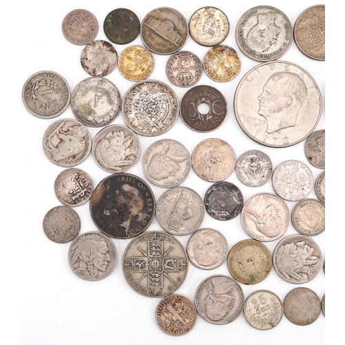 1649 - Collection of American, British and world coinage including half dollars, 240g