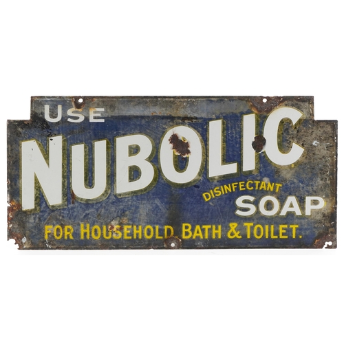 154 - Use Nubolic Disinfectant Soap enamel advertising sign, 53.5cm x 25cm