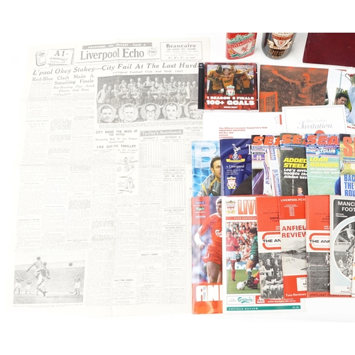 1711 - Sporting interest football memorabilia including Liverpool FC History from 1906 book and various pro... 