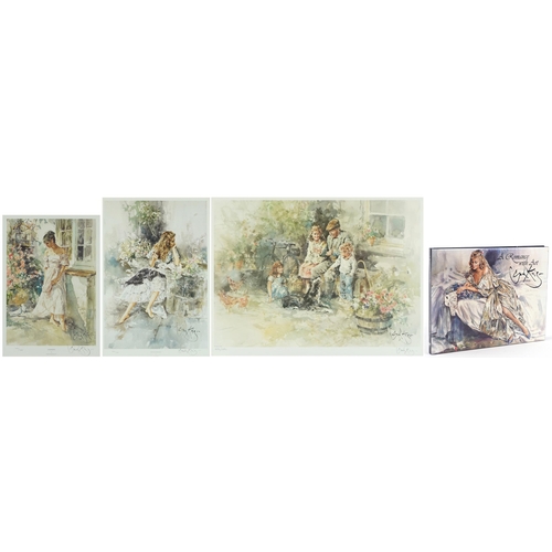 1295 - Gordon King - Harmony, Lost in Thought and one other, three contemporary pencil signed prints, vario... 