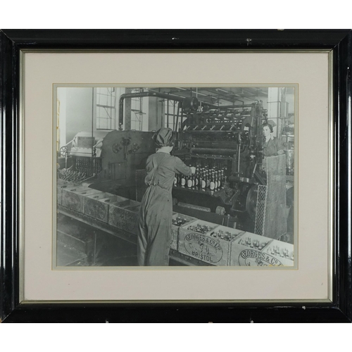 1410 - Breweriana interest black and white photograph of Georges & Co Ltd Stout Factory, mounted, framed an... 