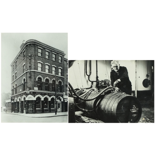 1299 - Two breweriana interest black an white photographs including The Elephant Pub advertising Watney's A... 