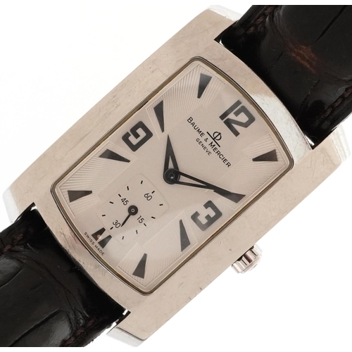 2132 - Baume & Mercier, gentlemen's stainless steel  quartz wristwatch having silvered and subsidiary dials... 