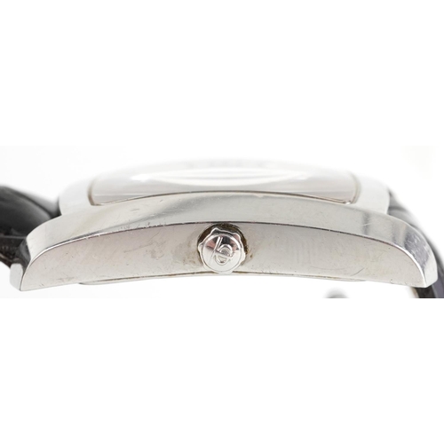 2132 - Baume & Mercier, gentlemen's stainless steel  quartz wristwatch having silvered and subsidiary dials... 