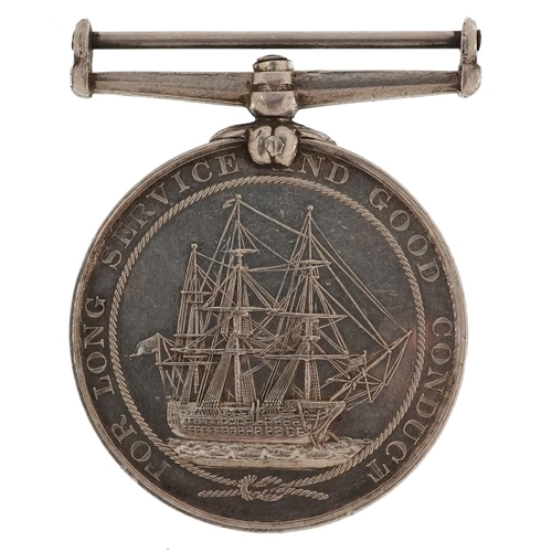 620 - Victorian British military naval Long Service and Good Conduct medal awarded to J.W.HOLLANDS.LDG.STO... 