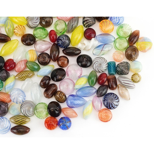 2790 - Large collection of Italian colourful swirl glass beads, the largest approximately 2.8cm in length